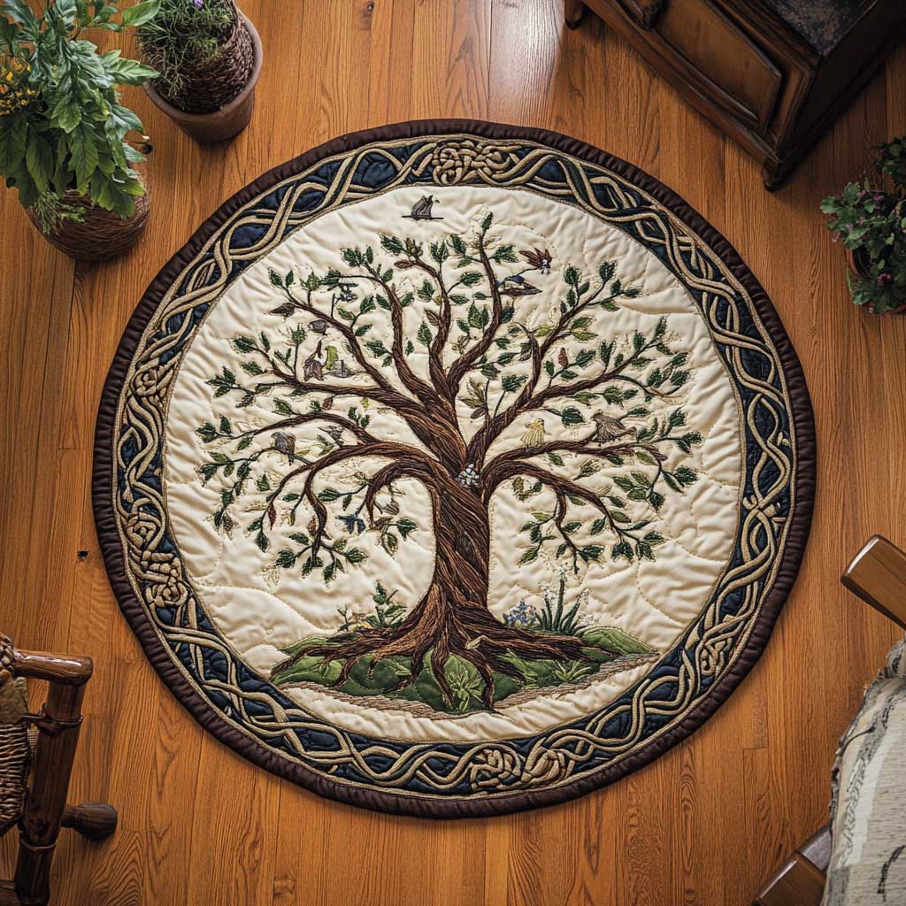 Mystic Tree Of Life WN0504039CL Quilted Round Mat