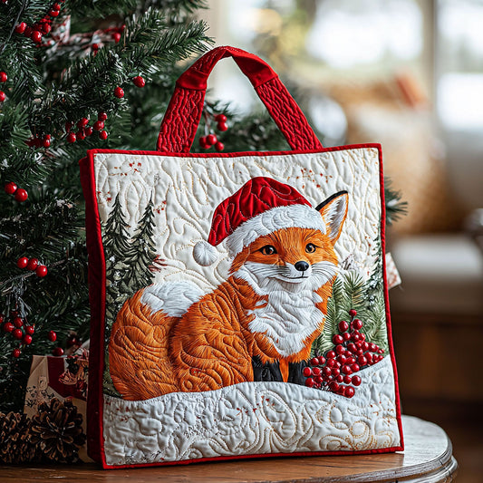 Christmas Fox QA2511017CL Quilted Tote Bag