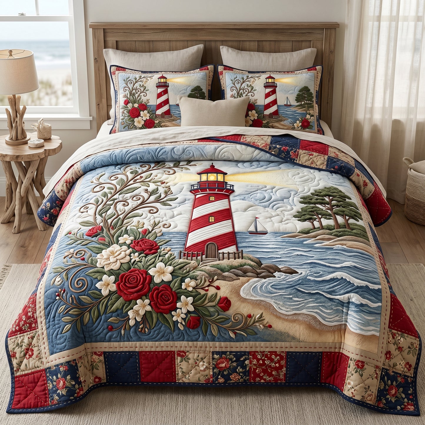 Floral Lighthouse XR2105009CL Duvet Cover Set