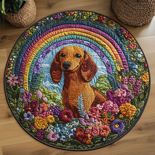 Sunshine Dachshund WN2208123CL Quilted Round Mat