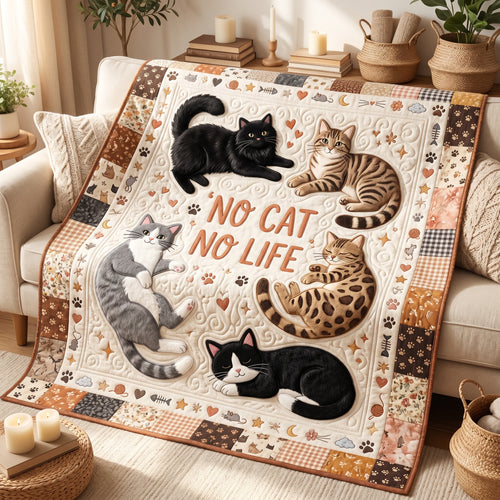 No Cat No Life XR1505016CL Quilt