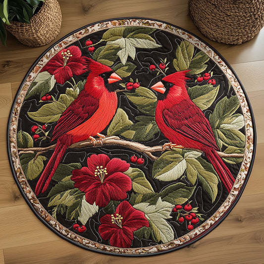 Silent Cardinal WN0107049CL Quilted Round Mat