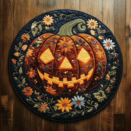 Pumpkin Charm WN2307053CL Quilted Round Mat