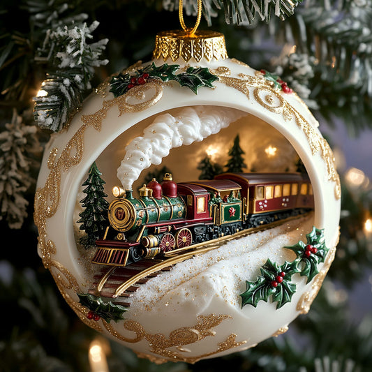 Snowy Train CW2710034CL Christmas Ornament