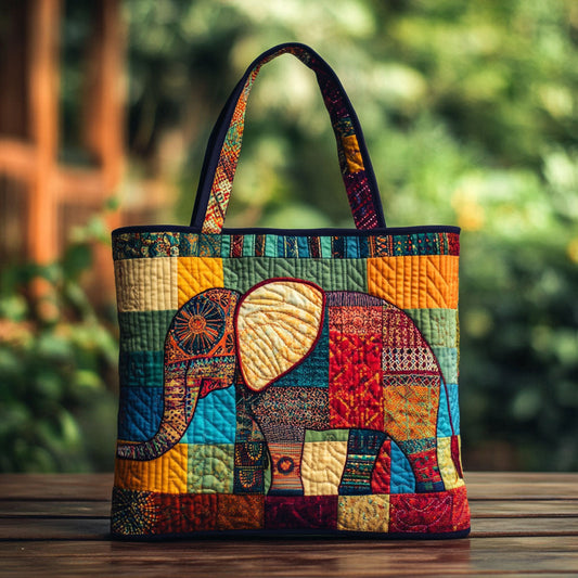 Heritage Elephant Colors WN0910041CL Quilted Tote Bag