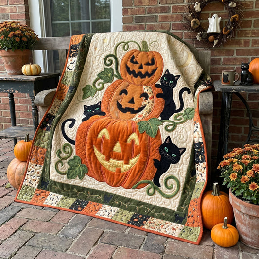 Spooky Pumpkin Cats Halloween WN1105030CL Quilt