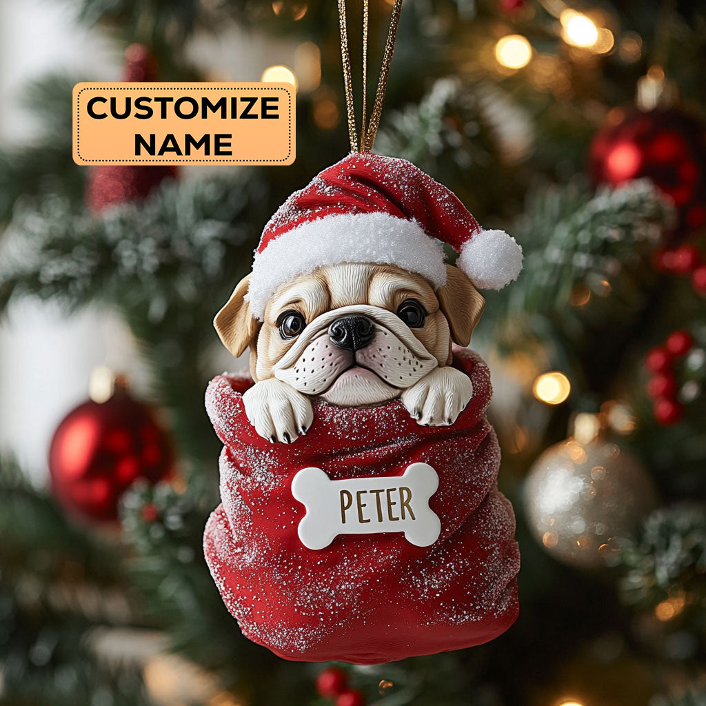Bulldog Holiday CW0412005CL Personalized Christmas Ornament