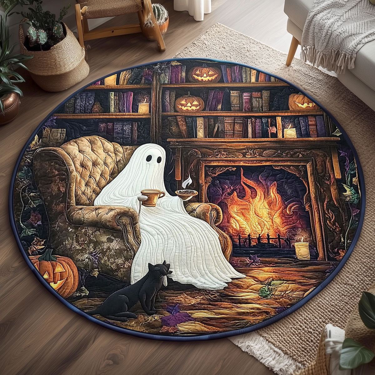 Midnight Reverie WJ2307041CL Quilted Round Mat