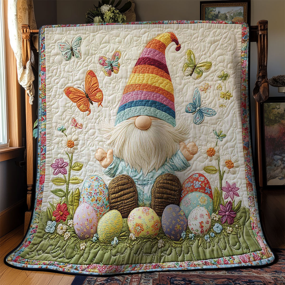 Whimsical Easter Gnome WN0403051CL Quilt