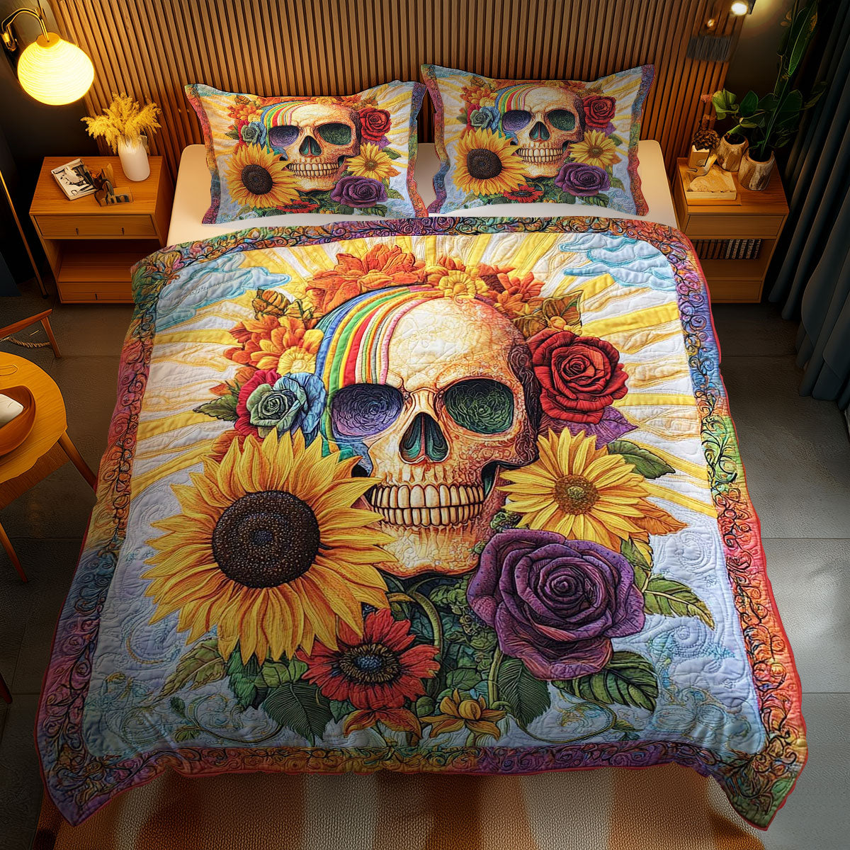 Floral Skull WN0702071CL Duvet Cover Set