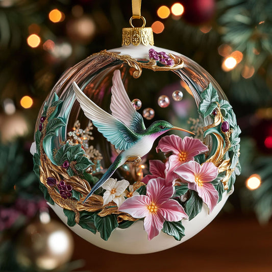 Hummingbird Floral Garden CW0412097CL Christmas Ornament