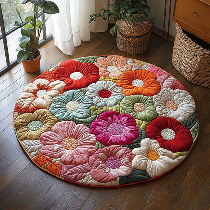 Blooming Flower QA0801029CL Quilted Round Mat