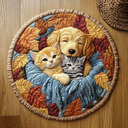 Cozy Autumn Pet WJ0307036CL Quilted Round Mat