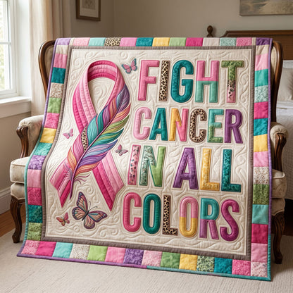 Rainbow Strength Cancer Awareness WN2404011CL Quilt