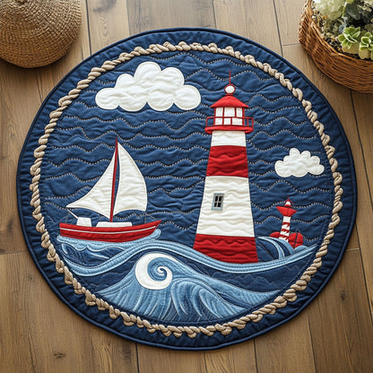 Lighthouse Story WN0307095CL Quilted Round Mat