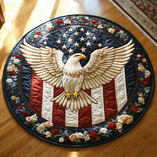 Bald Eagle Faithland WN1206015CL Quilted Round Mat