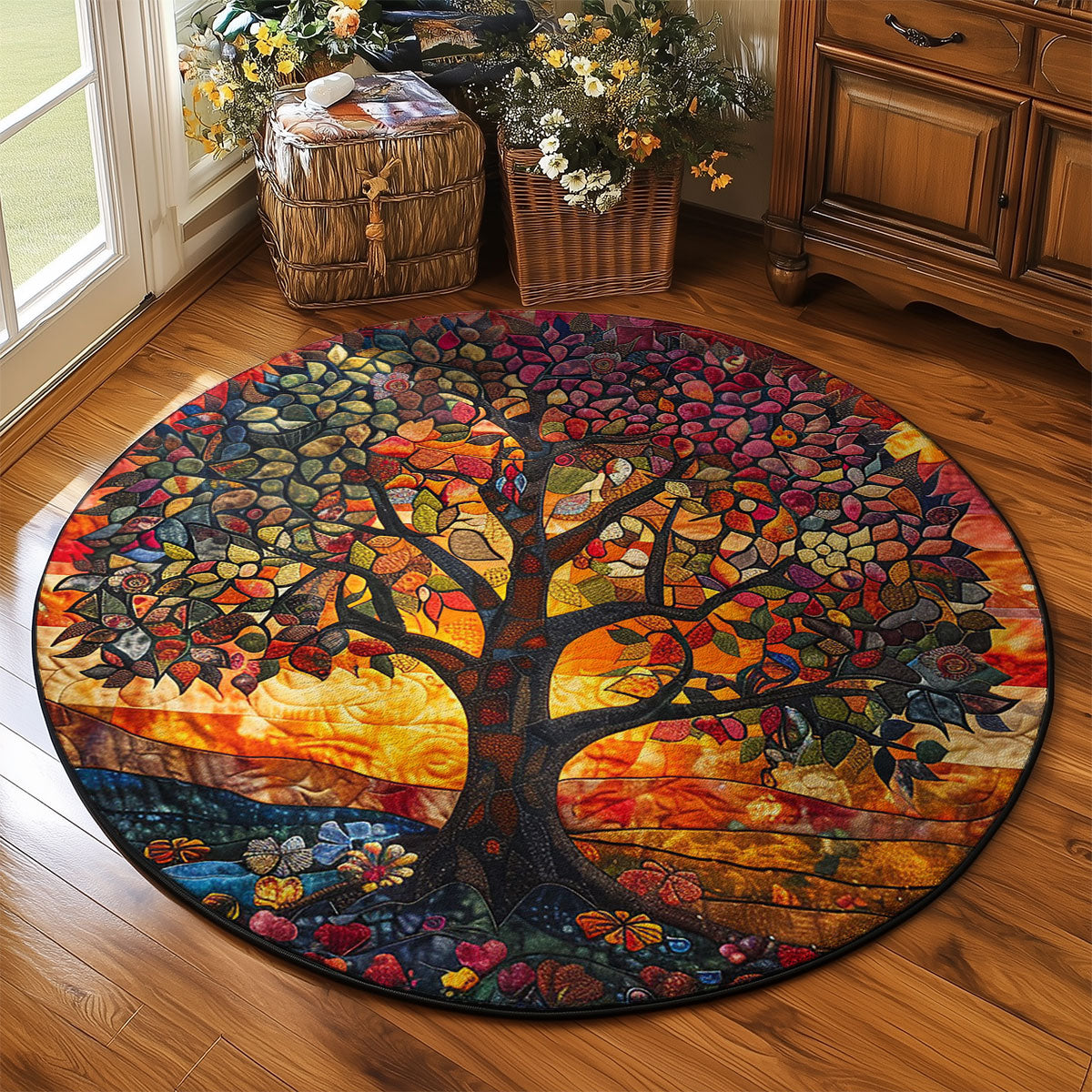 Tree Of Life WJ1704049CL Quilted Round Mat