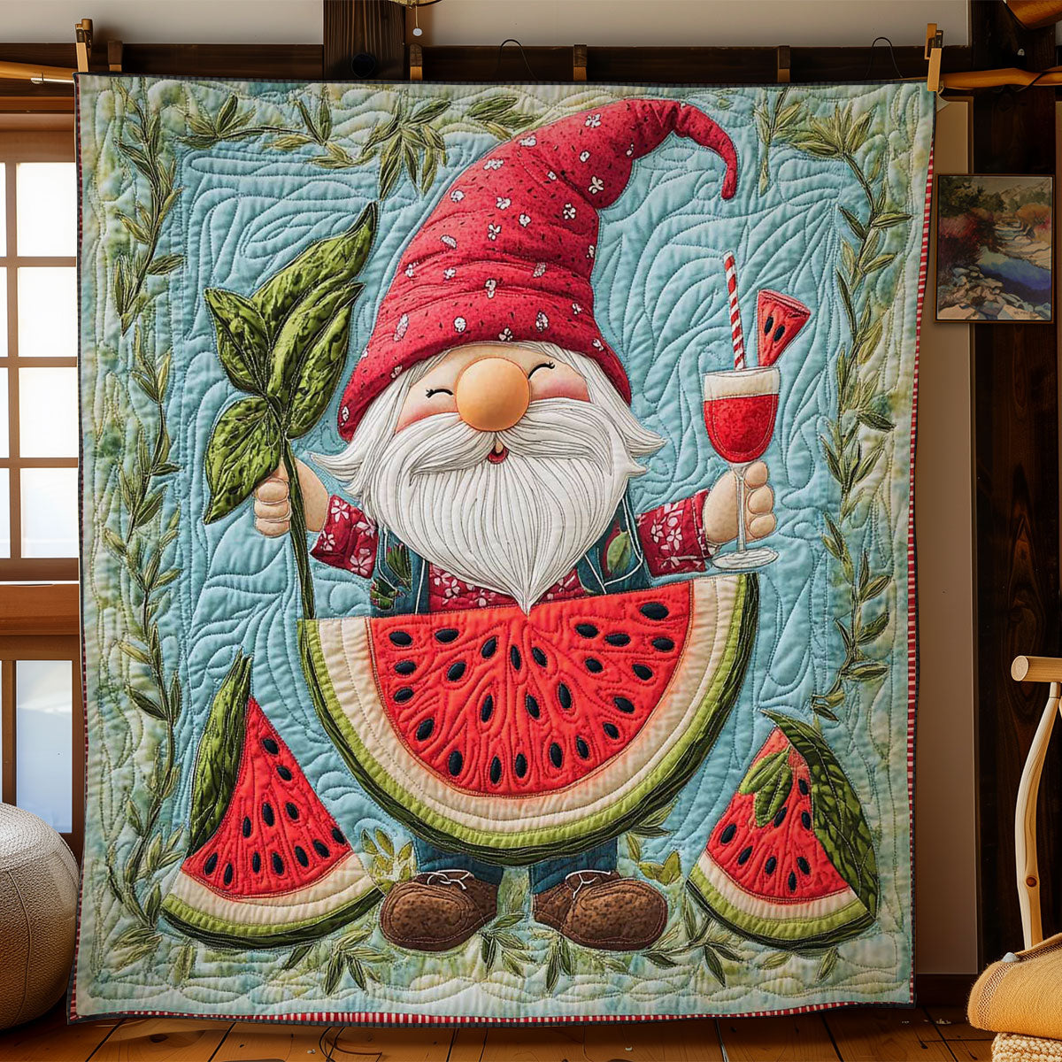 Melon Party Gnome WN1501068CL Quilt