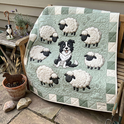 Border Collie Sheep Circle WN2805004CL Quilt