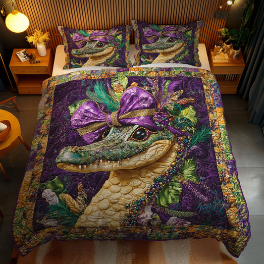 Mardi Gras Crocodile WN1203114CL Duvet Cover Set