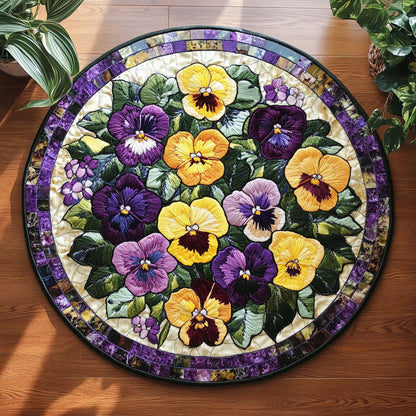 Pansy Enchant WN0206019CL Quilted Round Mat