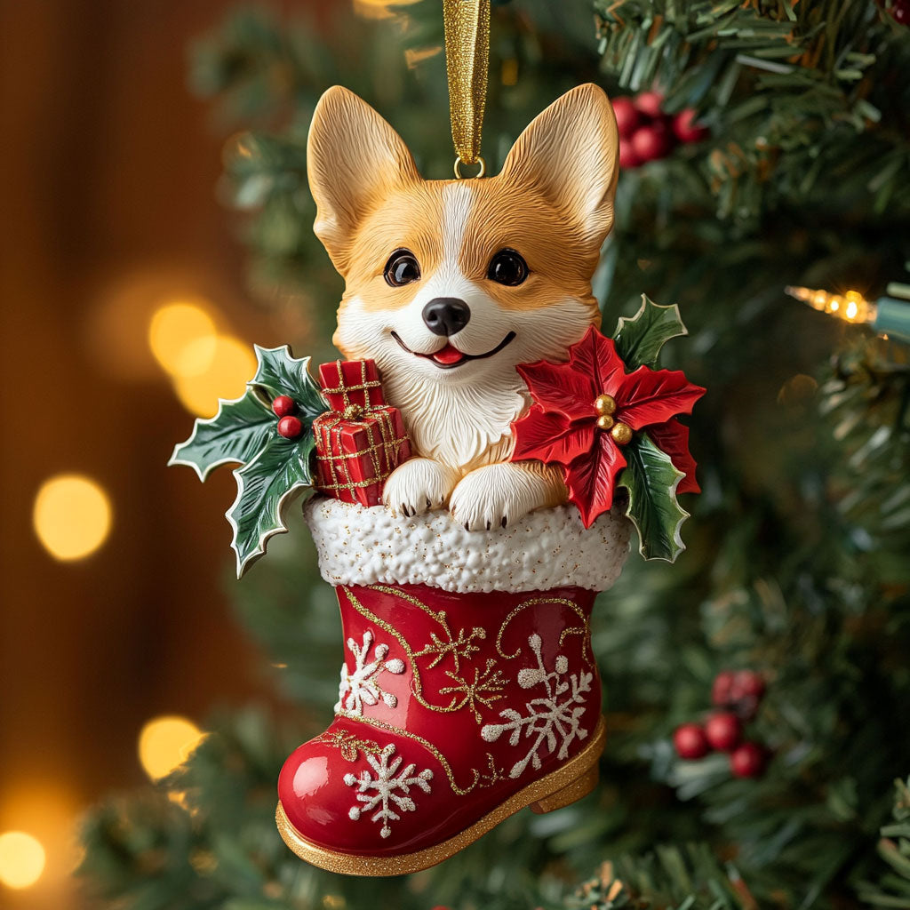 Corgi Holiday CW2310030CL Christmas Ornament