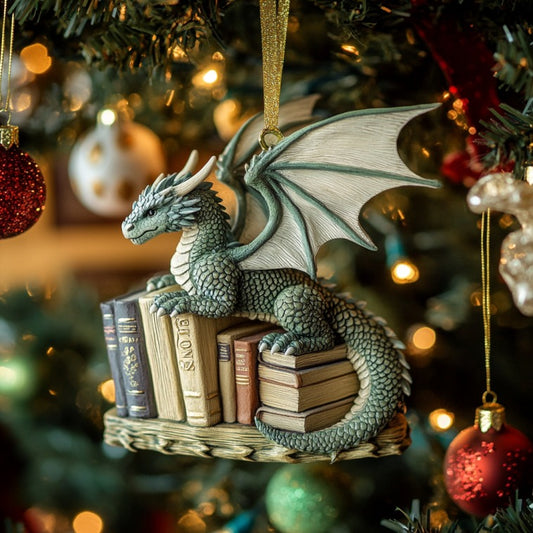Dragon And Book XR1510012CL Christmas Ornament