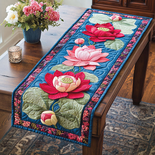 Sacred Lotus CP1301048CL Quilted Table Runner