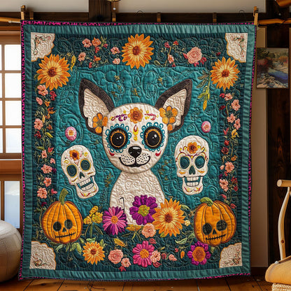 Skeleton Chihuahua Fiesta WN2201018CL Quilt