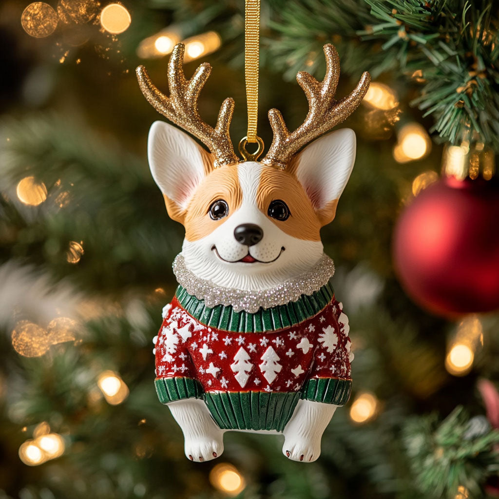 Christmas Corgi Magic WN1410013CL Christmas Ornament
