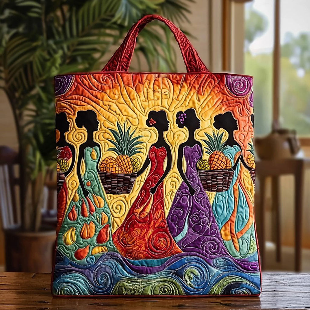 Graceful African Women QA2011017CL Quilted Tote Bag