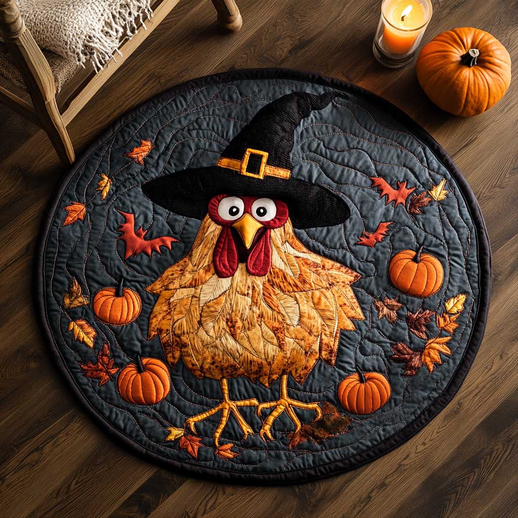 Witchy Rooster WN1903034CL Quilted Round Mat