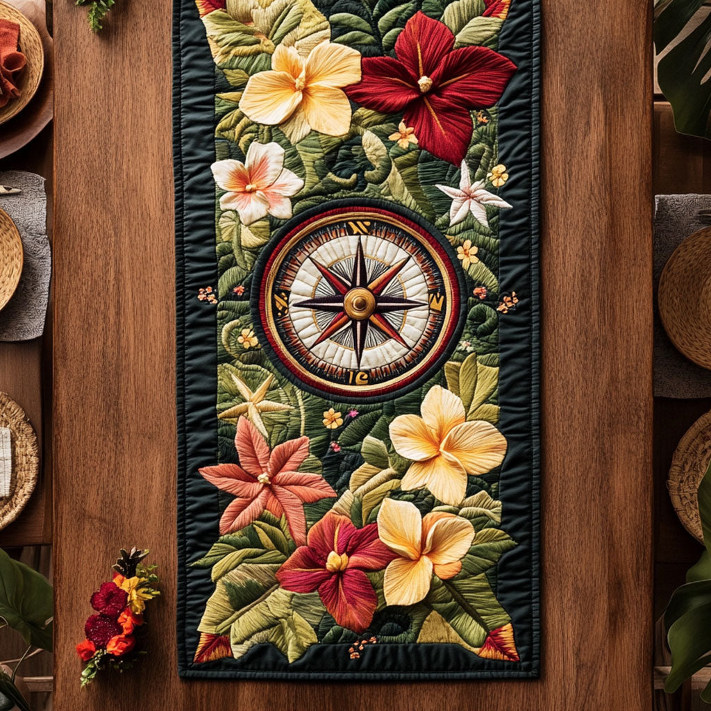 Compass Tide WN0207029CL Quilted Table Runner
