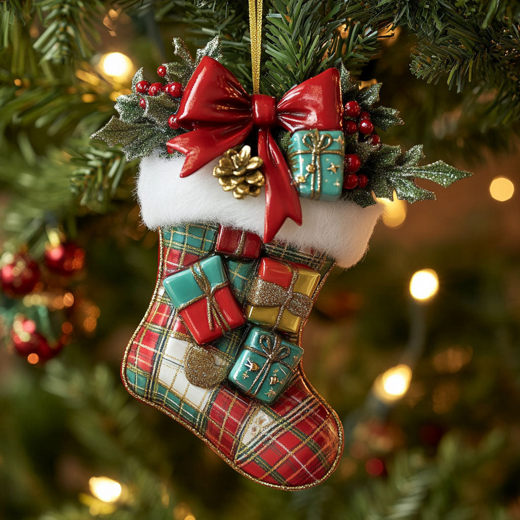 Festive Stocking CW0311034CL Christmas Ornament