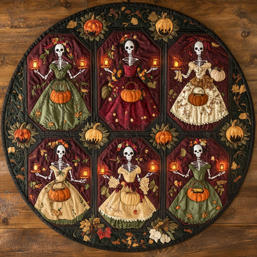 Candlelight Skeleton Lady WN1908015CL Quilted Round Mat