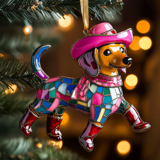 Cowboy Dachshund WN1510020CL Christmas Ornament