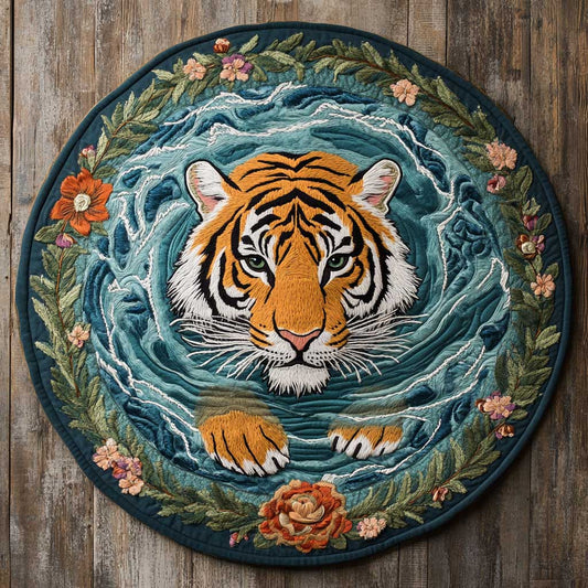 Emerald Tiger WN2205043CL Quilted Round Mat