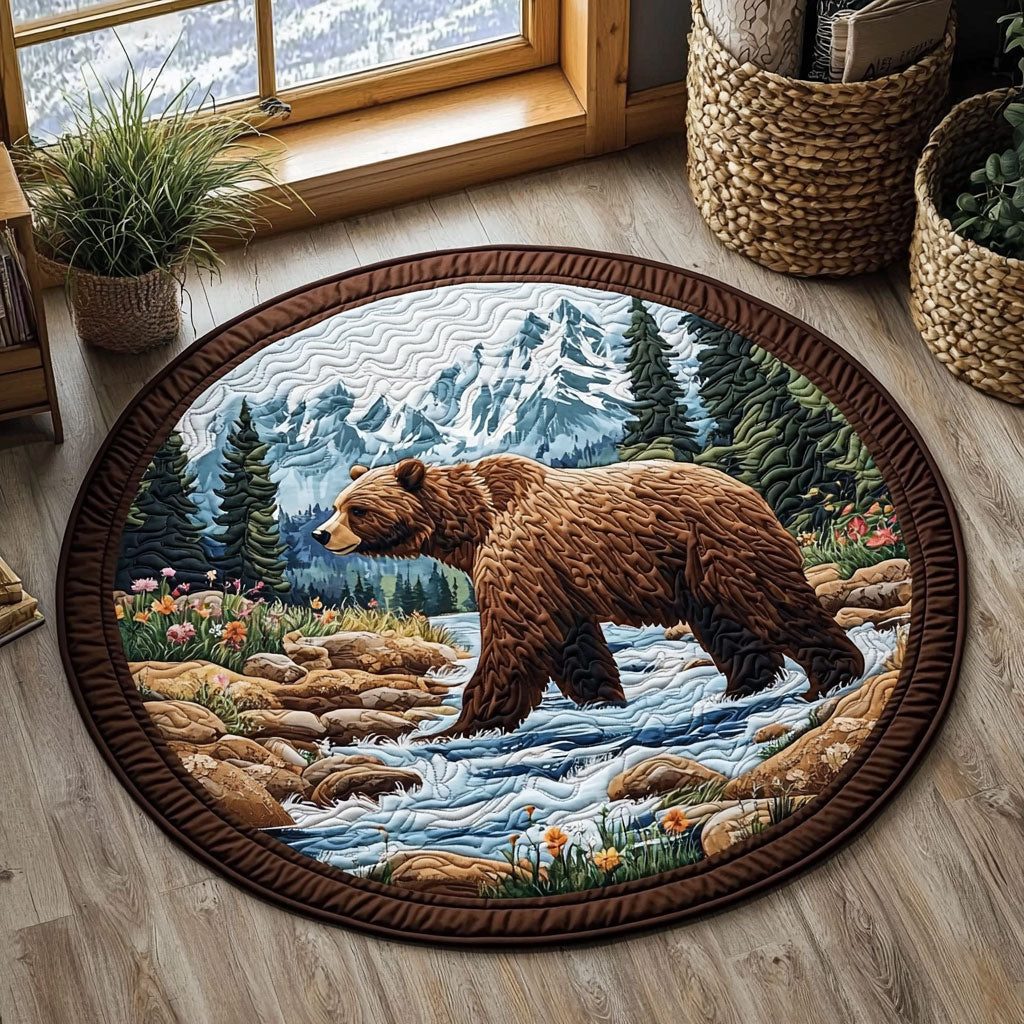 Strolling Bear QA1012025CL Quilted Round Mat