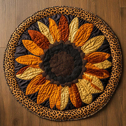 Earthy Sunflower WN1604015CL Quilted Round Mat