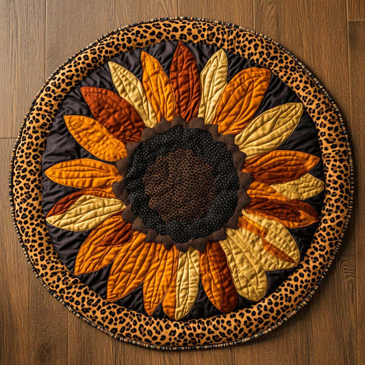 Earthy Sunflower WN1604015CL Quilted Round Mat