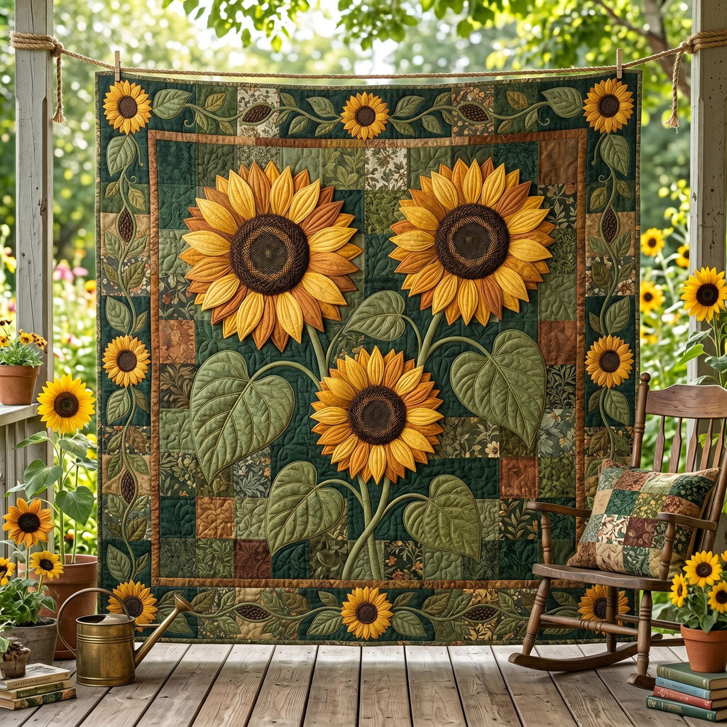 Golden Sunflower Harmony WN2006007CL Quilt