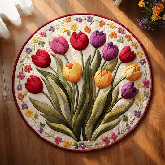 Tulip Festival Ring WN1706076CL Quilted Round Mat