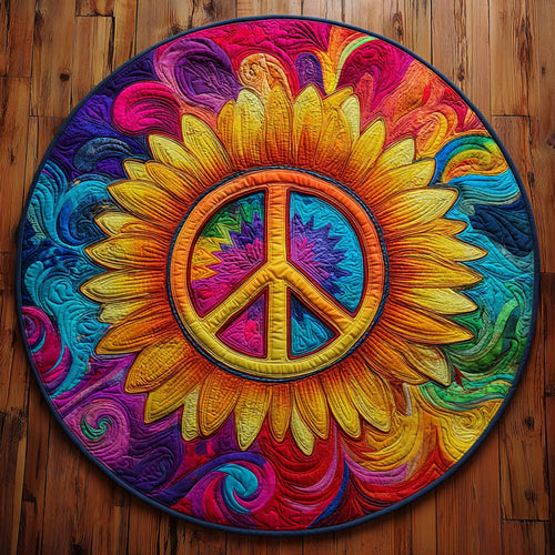 Hippie Sunflower KL0212011CL Quilted Round Mat