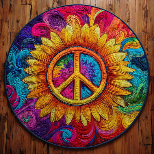 Hippie Sunflower KL0212011CL Quilted Round Mat