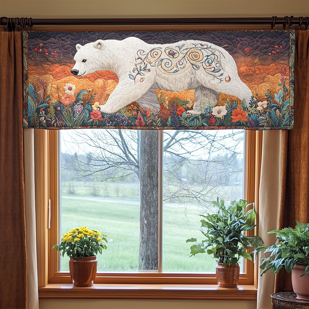 Blossom Hug Bear WN2406011CL Quilted Valance