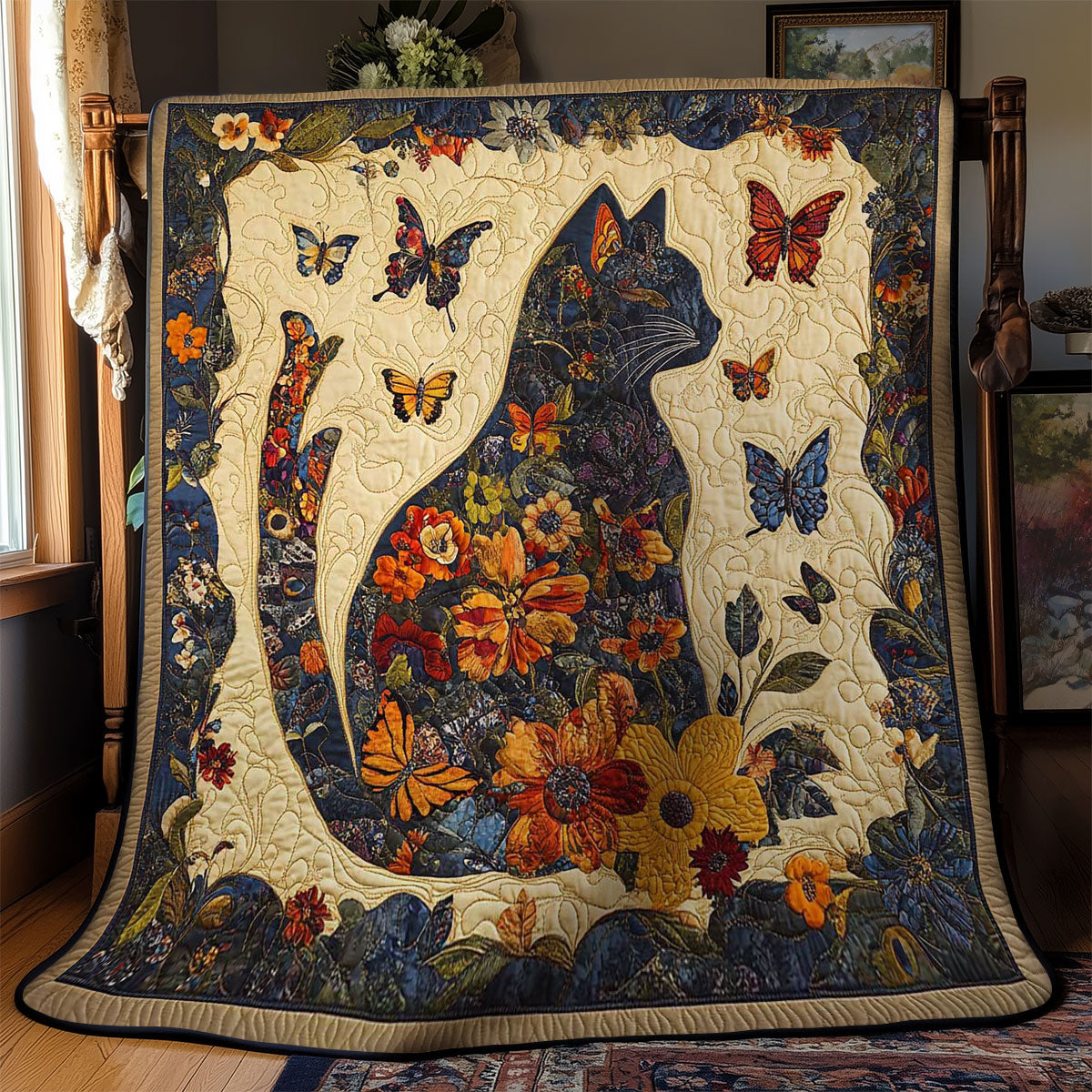 Floral Cat Magic WN0302033CL Quilt