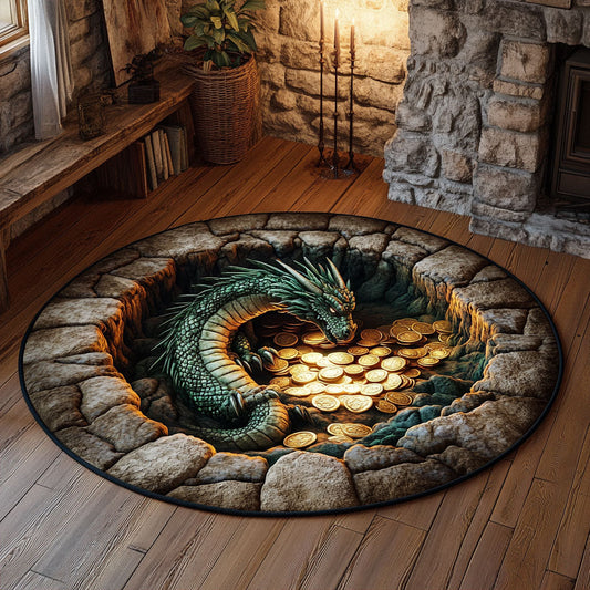 Dragon Mystic Cave CW0310035CL Quilted Round Mat