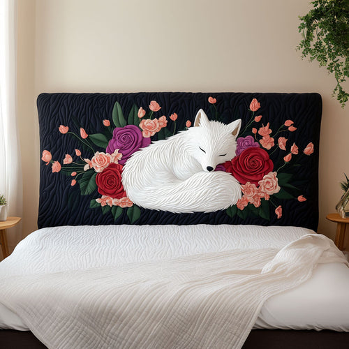 White Fox Bouquet KL0801014CL Quilted Headboard Slipcover