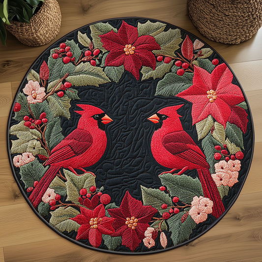 Cardinal Love WN0107028CL Quilted Round Mat