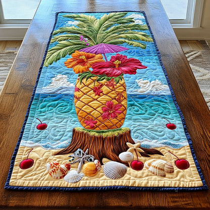 Tropical Pineapple WJ2304060CL Quilted Table Runner